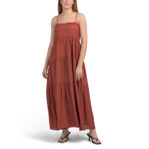 LA BIZ Brick Tiered Maxi Dress